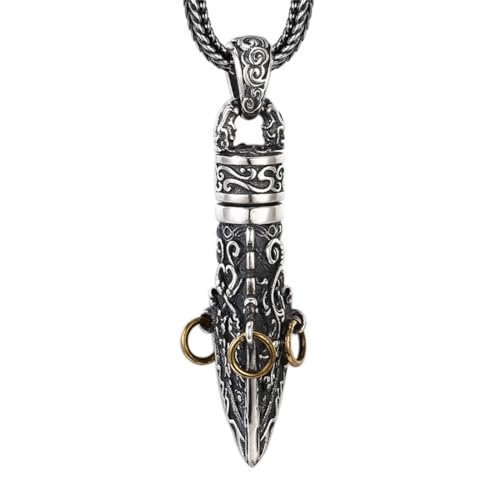 Pendentif Vajra en argent S925 pour homme collier bouddhiste