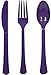 Tiger Chef Plastic Cutlery Set Heavy Duty Colored Plastic Silverware - Includes 192 Forks, 192 Teaspoons, and 192 Knives (Purple, 576)