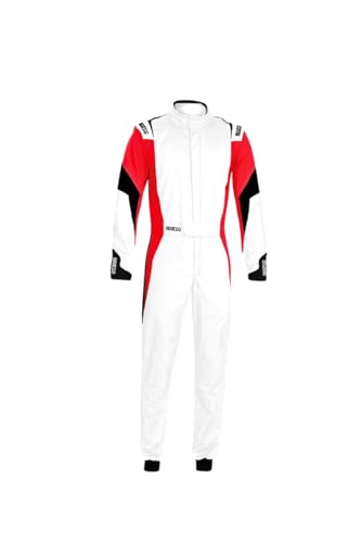 Sparco Men's Suit (White/Red, Large)