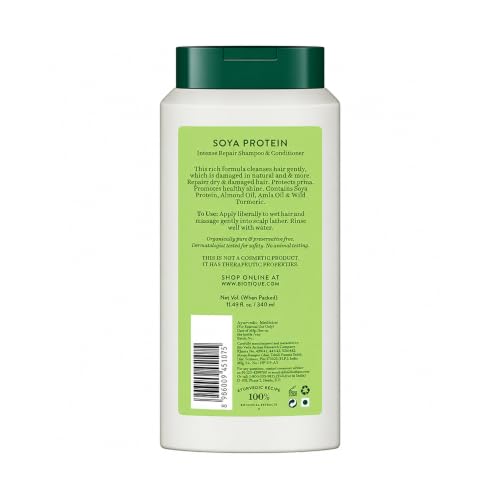 Image of Biotique Bio Soya Protein Fresh Nourishing Shampoo | Repairs Dry and Damaged Hair |Maintains pH Balance |Promotes Healthy Shiny Hair| Prevents Color Fading | All Skin Types | 340ml