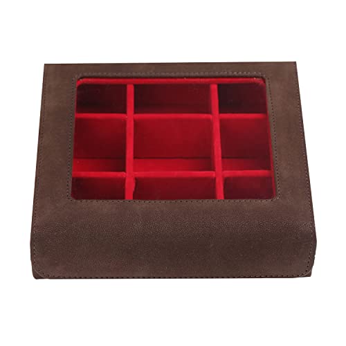 Essart Box 77 Makeup and Jewellery, Earring Box, Jewellery Makeup Vanity Mutli Purpose, Makeup & Cufflinks Box, Cufflinks Box Vanity Jewellery-Light Brown