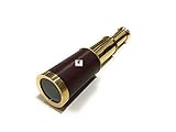 Medieval Epic Antique leather bound brass telescope 6' with wooden Box