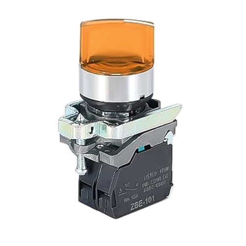 Interruptor rotativo XB4 con luz amarilla de 24V y tres posiciones de control eléctrico