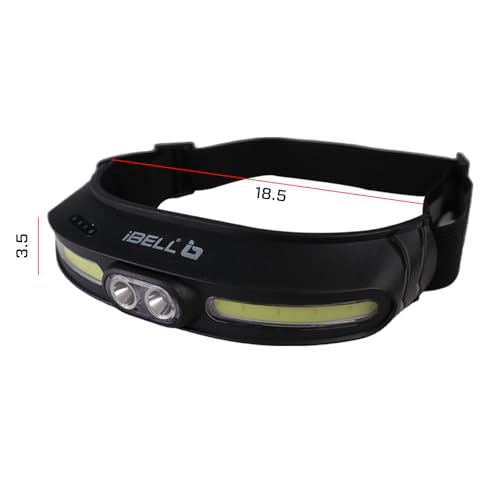 Image of IBELL HL8245S Headlamp Torch with Headband, Rechargeable, LED with 5 Light Modes, Type C Charging, Light Weight, Super Bright & Long Range, for Cycling, Trekking, Camping (Black)