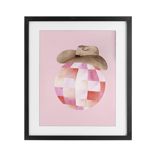 Affiche Disco Cowgirl Hat Stupell pour un salon rétro et branché 40x33 cm
