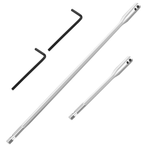 4 Pieces 1/4 Drill Bit Extension Set, High-Carbon Steel Spade Bit Set, 6 and 12 Inches Spade Drill Bit Extension with 2 Pieces Key for Wood Turners Furniture Carpentry and Construction