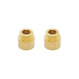 bskkw 2PCS G1/2 Extension Coupling, 25mm Length Brass Male to Female Thread Adapter, Pipe Connector for Shower Faucet Water Line Industrial Applications