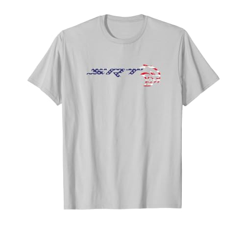 Dodge SRT Hellcat Stars and Stripes T-Shirt, Men, Silver Grey, Medium