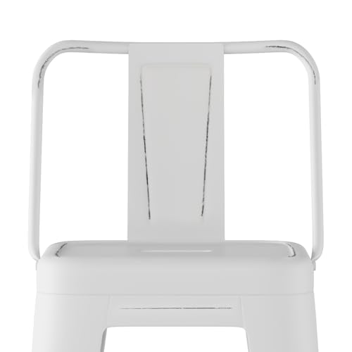 Butaco industrial de metal SIMPLIHOME Sheldon, altura de asiento 34", color blanco desgastado, para bar o cocina (juego de 2) miniatura 6