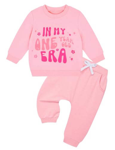 Image of Gnainach Baby Girls Clothes 2 Piece Sweatshirt Toddler Fall Winter Outfit | Long sleeve sweatshirt,Soft,cozy fabric for everyday fall and winter outfits