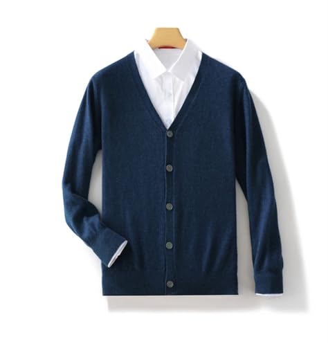 Men's Cardigan Sweater V Neck Loose Long Sleeve Casual Solid Color Knitted Cardigan3