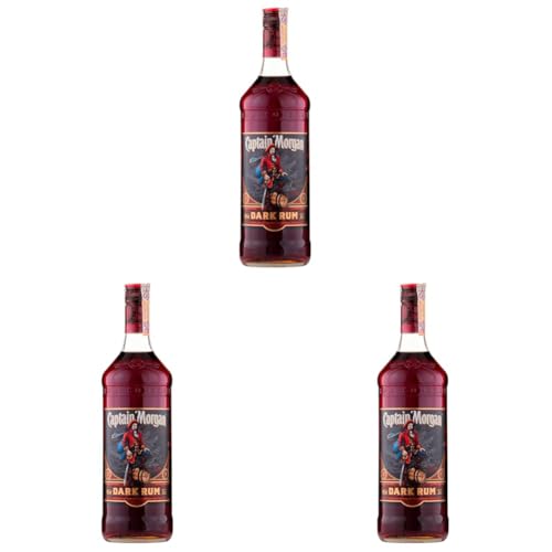 Captain Morgan Dark Rum 1L (Paquete de 3)