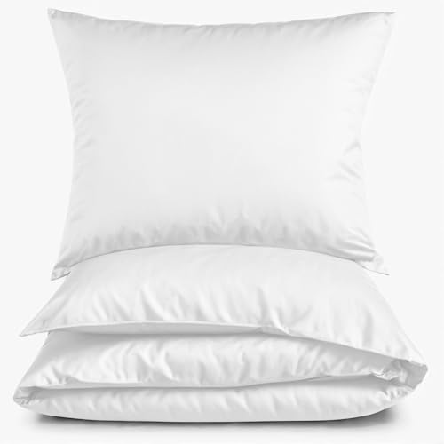 Carpe Sonno Mako Satin Bettwäsche 135x200 cm Uni Weiß - Hotelbettwäsche...