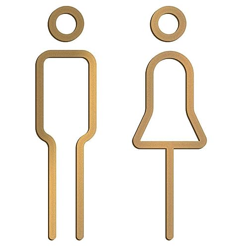 YTFSKFUI Panneau de toilette en laiton massif, style minimaliste, décoration de toilettes avec dos adhésif pour hôtel, bureau, maison, restaurant