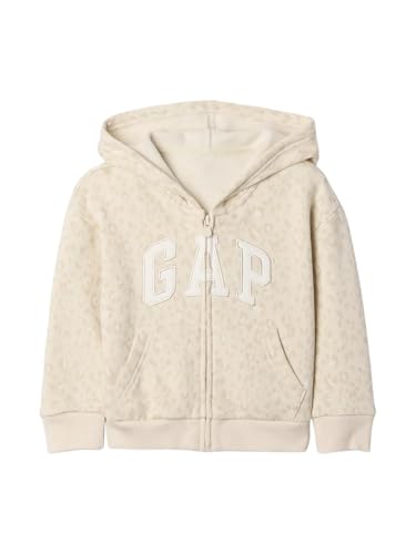 GAP Mädchen Leopard FzSweatshirt Beige 12-18 Monate