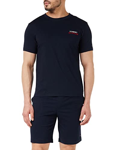 Tommy Hilfiger Herren Pyjama-Set Kurz, Blau (Desert Sky/Desert Sky), L