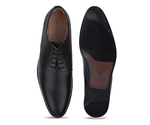 Image of LOUIS STITCH Men's Formal Lace-up Oxford Shoes for Men | Solid Design | Ideal for Formal, Business Casual, and Parties (LSRG OX)