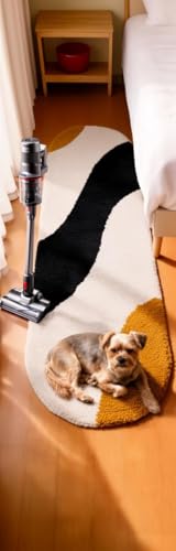Image of Fluffy Silky Micro Fiber Polyster Carpet /Runner for Bedroom, Study Room, Playing Room, Guest Room ETC. 5x7 feet Feet, (Black and Gold new laher)