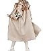 chouyatou Women's Casual Knitted Sleeve Wool Trench Coat Zip Up Hooded Wool Blend Overcoat with Pockets (Large, Apricot)