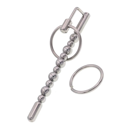 Tige de support urétral en acier inoxydable pour hommes, accessoire métallique à perles avec poignée - FRhlM54 (A)