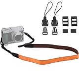 Haoge Kamera-Schulterriemen aus Segeltuch für Fujifilm XE5 x100vi EVO Fernglas, Monokular, spiegellose Kamera, Entfernungsmesser, Werkzeuge, Taschen, Orange