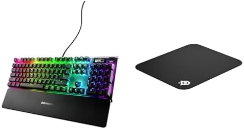 SteelSeries Apex Pro JP Gaming Keyboard with Rapid Trigger, QcK Mouse Pad Set