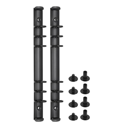 PATIKIL A5 6-Hole Ring Binder Mechanisms, 2 Set Binder Spines Replacement, Black