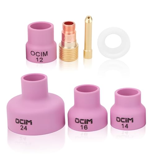 Glass Welding Cups Gas Lenses for Welding Ceramic + Alumina Ceramic Welding Cup Set Alumina Torch Gas Lens Kit Industrial Supplies Wp?17 18 26 1.6