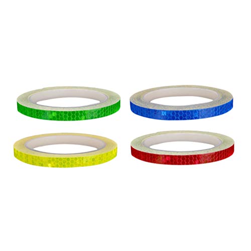 Preisvergleich Produktbild LIOOBO Sicherheit Reflektierende Warnbeleuchtung Aufkleber Klebeband Rolle Streifen Leuchtende Warnung Erkennbarkeit Klebeband 4 Rollen