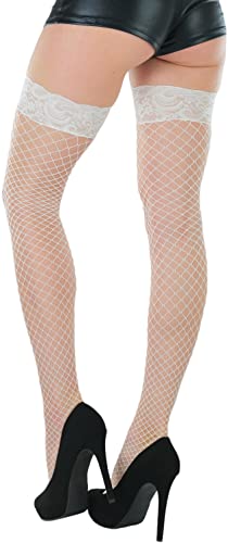 Image of ToBeInStyle Women's Vibrant Large Net Fishnet Thigh High Elastic Nylon Novelty Stockings