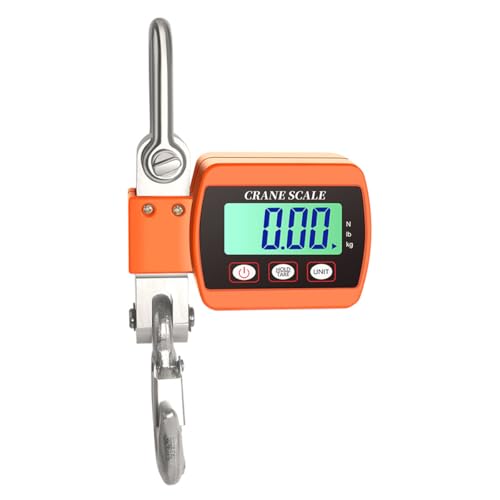 Ieron Báscula de grúa Digital de 500 kg y 1100 LB, báscula Colgante electrónica, báscula Industrial con Sensor preciso, minibáscula LCD portátil con Ganchos para Granjas de Caza