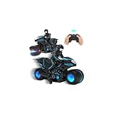 FOTSHARER RC Motorcycle, 2.4G Remote Control Motorcycle with RGB Wheels Lights 360° Rotating Drifts Motorcycles for Boys RC Stunt Motocross Toys Drift Motorbikes for Boys & Girls