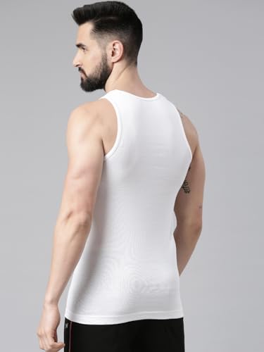 Image of Force NXT Men's Super Combed Cotton Rib Fabric Solid Vest | Round Neck Sleeveless Vest for Men