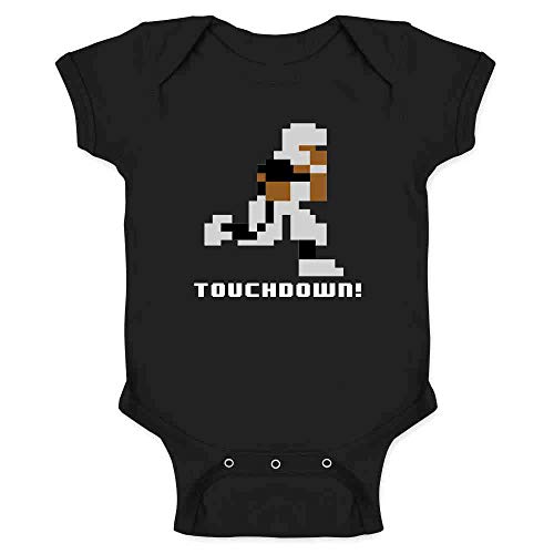 Pop Threads Tecmo Bo 8-Bit Retro Video Game Gamer Football Black 6M Infant Baby Boy Girl Bodysuit