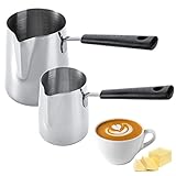 Durchdachtes Ausgießer-Design – unser Butterschmelztopf wird mit einem Ausgießer geliefert. Es ist praktisch für geschmolzene Butter, Milch, Kaffee oder andere warme Flüssigkeiten. Wenn Sie gießen, müssen Sie sich keine Sorgen machen, dass sie auslaufen.