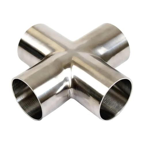 Raccord en croix 4 voies en inox SS304 avec soudure bout à bout OD 76mm pour tuyauterie