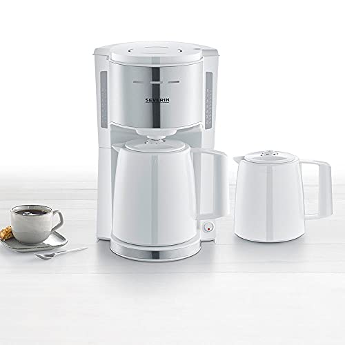 SEVERIN KA 9257 - Cafetera de filtro con 2 jarras térmicas, cafetera para hasta 8 tazas por jarra, máquina de filtro con… - Imagen 4