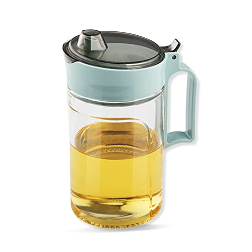 TENTA KITCHEN Olive Oil Vinegar Syrups Bottle Dispenser Cruet - 550ml(18.6 Oz) Oil Bottle Glass With No Drip Plastic Bottle Spout And Protective Cap(Green 1PC)