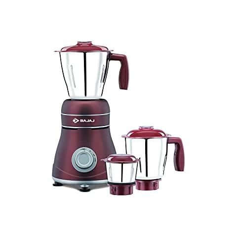 Bajaj Ivora Crimson Red 800 Watts, 3 Jar Mixer Grinder with Anti-Germ & Anti-dust Coating-Red Cover