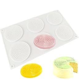 6 Holes Vortex Shape Silicone Mold for Baking Mousse Cake Ice Cream Dessert Pudding Brownie Pastry Fondant Jelly Cake Decoration Mold