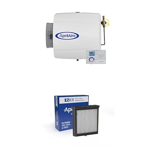 AprilAire 500 Large Capacity Whole-House Humidifier for Homes up to 3,600 Sq. Ft. + AprilAire H510EZ1A Whole-Home Humidifier Water Panel Filter Assembly Replacement Kit (1 Pack) Bundle