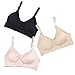 Stelle Nursing Bras Maternity Bra for Breastfeeding Pregnancy Wireless Bralette with Pads, Extenders & Clips (Black+Beige+Rose Pink,L)