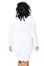 POSESHE Women's Plus Size Dress Sexy V-Neck Knee-Length A-Line Party Cocktail Dress White 4X-Large