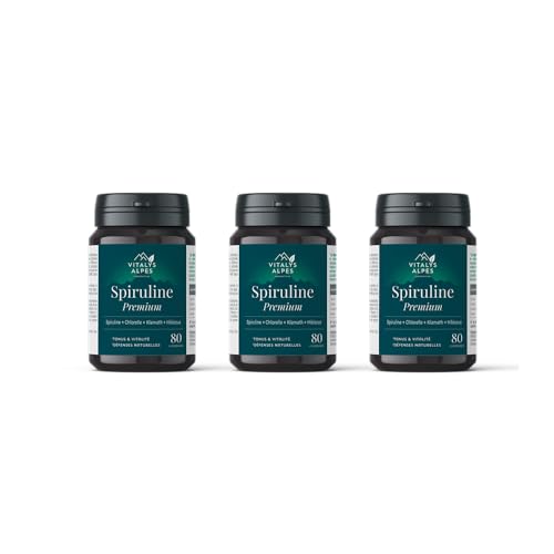Spiruline Premium - 240 comprimés - Une association unique d’algues pour rester en forme - Spiruline + Klamath + Chlorella + Ibiscus - Cure de 60 jours - Vitalys Alpes - Fabriqué en France (Lot de 3)