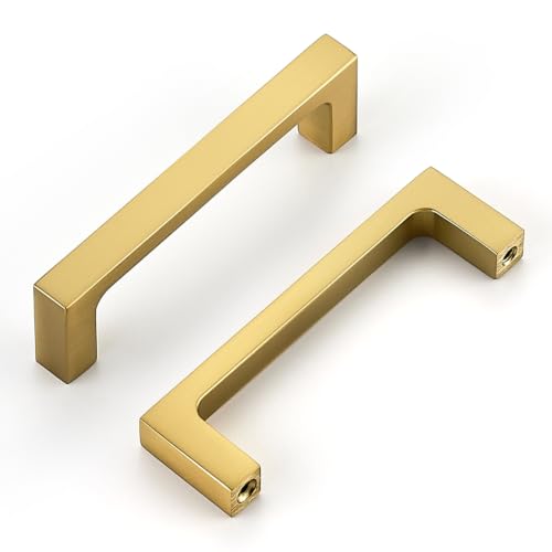 Image of Ravinte Brushed Gold Kitchen Cabinet Solid Handles,3 Inch,10 Pack