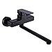 Robinet Mural Cuisine Noir Double Trou Chaude et Froide Rotation Robinet de Cuisine Murale-20Cm