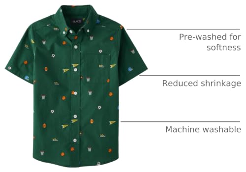 Image of The Children's Place Boys' Short Sleeve Poplin Button Down Shirt