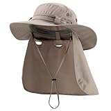 Home Prefer Unisex Quick Drying UV Protection Outdoor Sun Hat with Flap Neck Cover Foldable Fishing Cap Smoky Gray