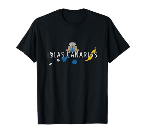 Bandera Mapa Canario - Recuerdo Islas Canarias España Camiseta