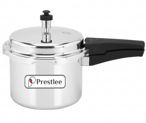 Image of Prestlee Aluminium 3 Litres Pressure Cooker | Outer Lid | Faster & Healthy Cooking | Gas Stove Compatible | ISI Certified | 5 Years Manufacturer's Warranty | Silver